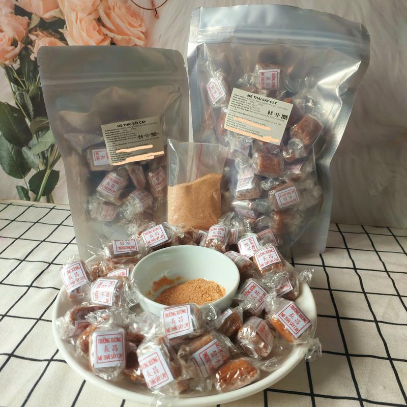 Set 500g Kẹo Me Thái Sấy Cay + 50g Muối Chấm - Thương Hiệu Hoa Kiều Trường Xương