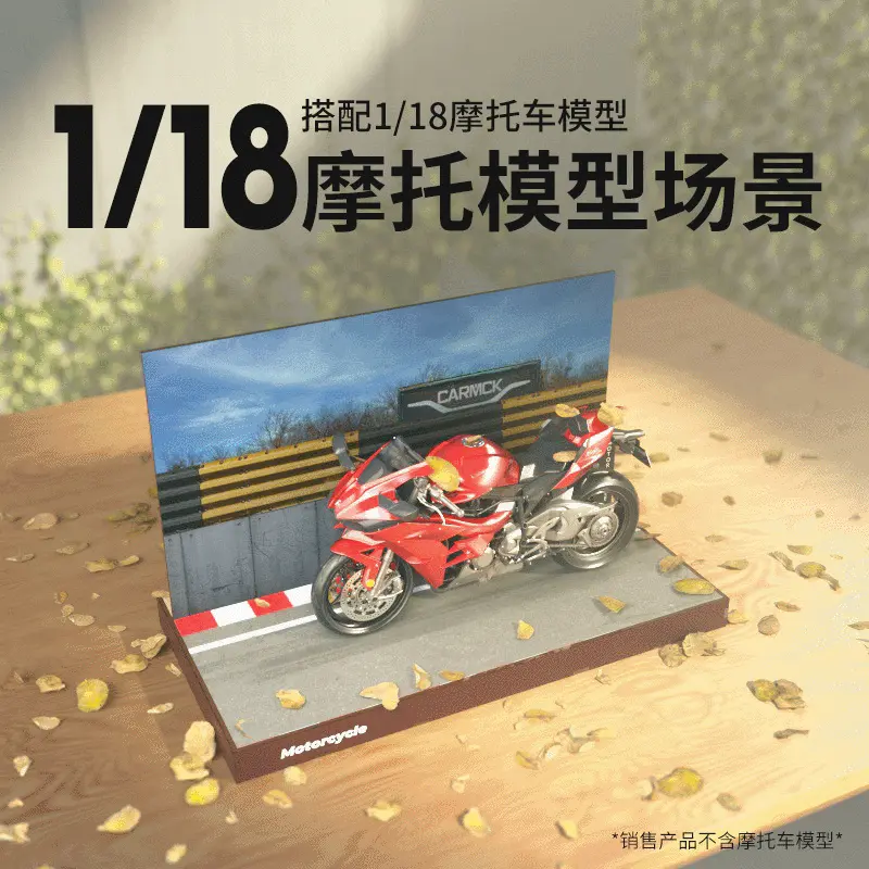 1:18 Motorcycle Assembling And Parking Scene Simulation Model Garage Storage Motorcycle Toy Car Display Collection