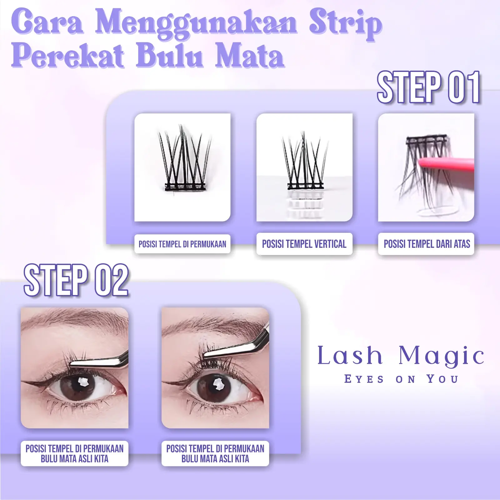 Perekat Bulu Mata Strip Bening transparan dan HITAM eyeliner  108PCS / KOTAK Langsung Tempel  TERSEDIA 4 SIZE 4 MM 5 MM 6 MM 7 MM Strip Refil Lem Bulu Mata Palsu Lem Strip Stiker Perekat Reusable Self-Adhesive Tanpa BAISISI Perekat Lem Bulu Mata