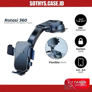 Phone Holder Dashboard Kaca Mobil 360° Rotation Flexible Strong Suction CUP Car Holder Universal