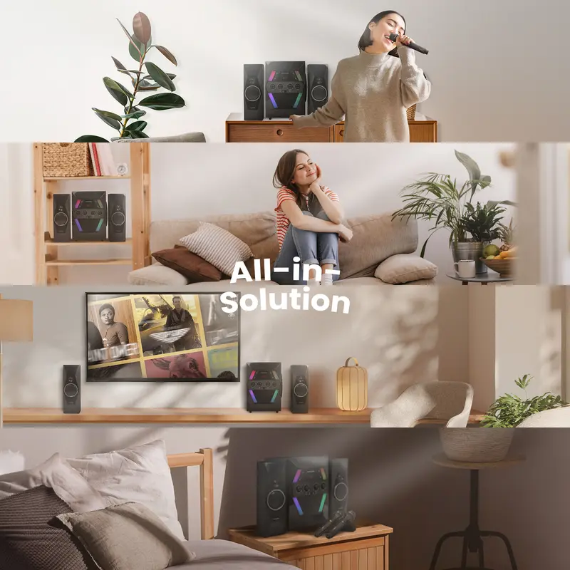 Speaker Bluetooth Simbadda CST 9000N+ RGB Subwoofer Mega Bass Karaoke 2