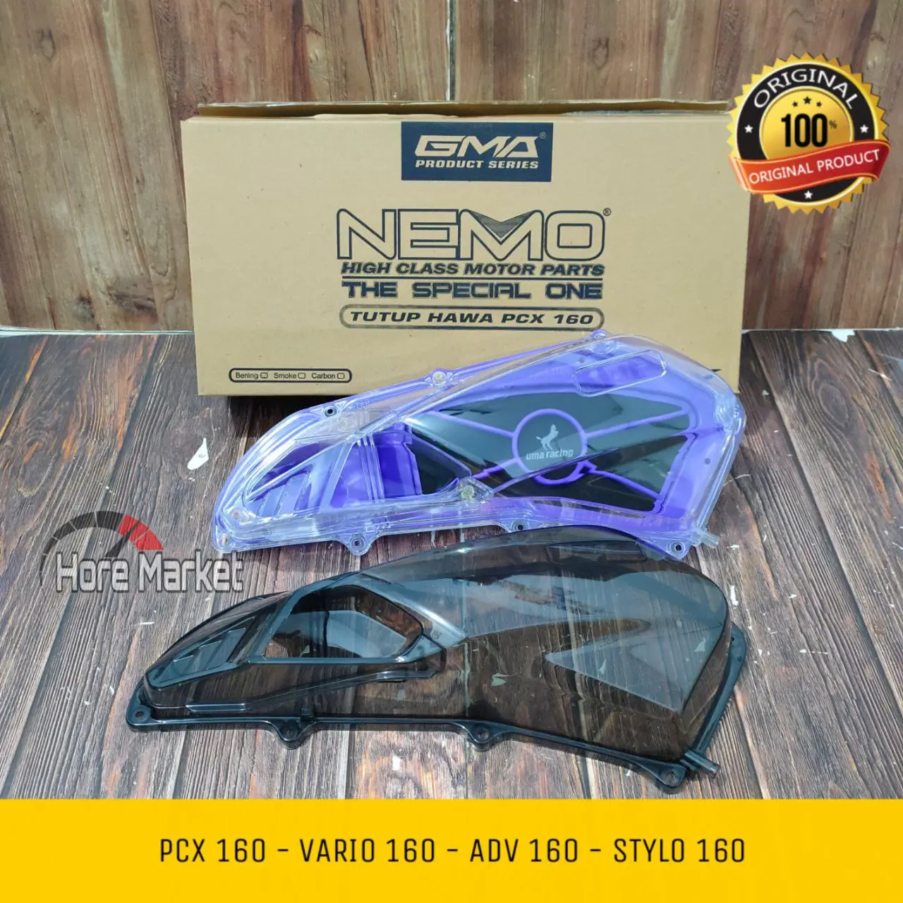 COVER TUTUP HAWA TRANSPARAN VARIO 160 / STYLO 160 / PCX 160 / ADV 160 + FILTER UMA RACING 2024 2023 2022