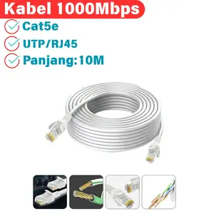 Kabel LAN Cat5 10M Outdoor Indoor Kabel Patch Cord UTP RJ45 CAT5 Komputer Broadband 1000MBS WIFI CCTV Kamera