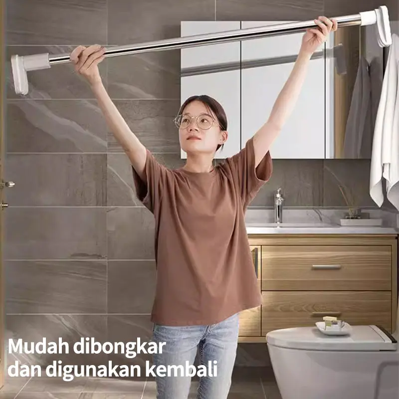 (COD)Tiang Gorden Fleksibel tiang jemuran toilet dapur jendela gordeng 4