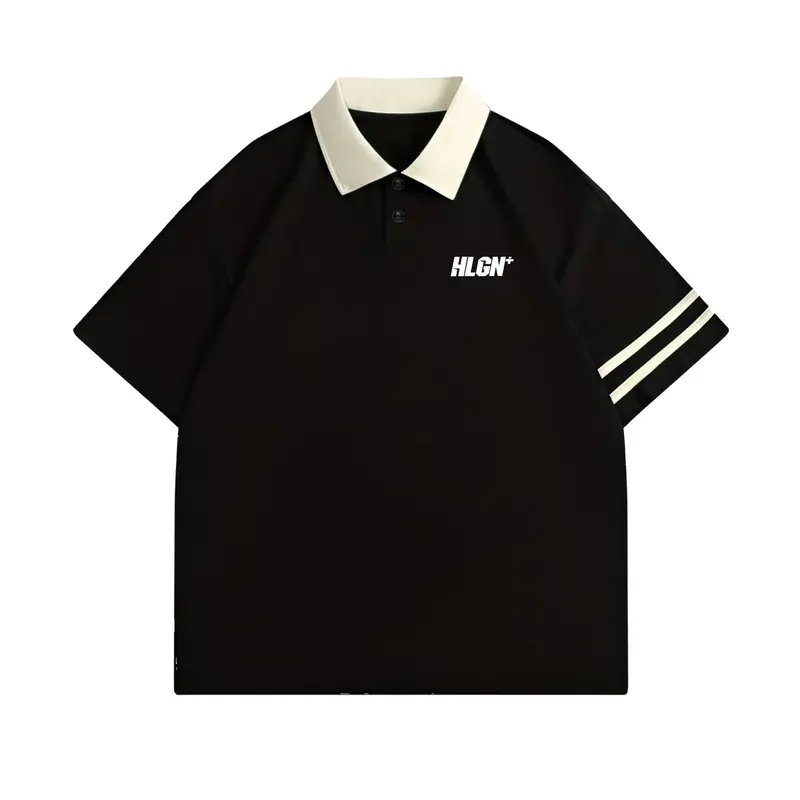Rugby Polo Shirt Pria Wanita Black Gold keren santai Casual rugby shirt  Cream Hitam Kaos Kerah HITAM POLO T-Shirt XL