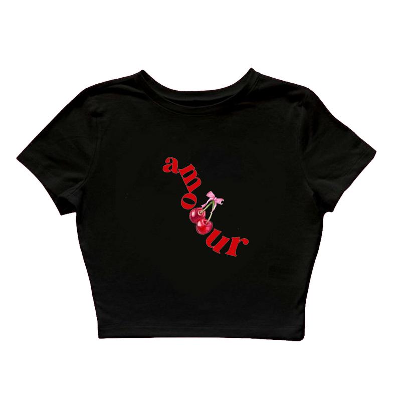 Product Introduction of Baju Kaos Amour Croptop Wanita Lengan Pendek - Baby Tee - Katun 1