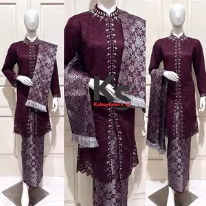 Setelan kebaya brokat Tunik busui payet mewah - Kebaya modern - Kebaya wisuda songket - Atasan kebaya modern dan elegan 2024 - Dress baju kebaya panjang pesta lamaran kondangan wanita remaja dewasa batik katun Natal