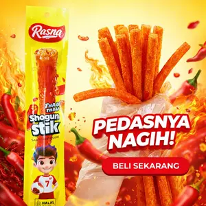 【1 kotak】Rasna Shogun Stik pedas  Keripik Kentang Pedas Halal bentukpanjang Makanan ringan lezat