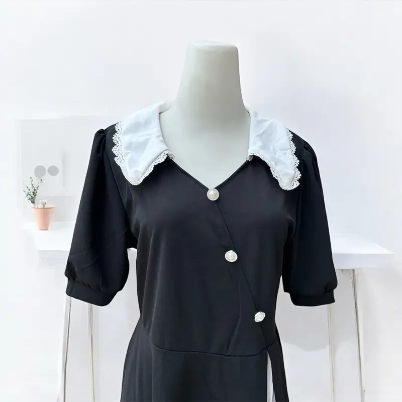 Dress Sailor Vintage Hitam untuk Wanita - Model Casual 1