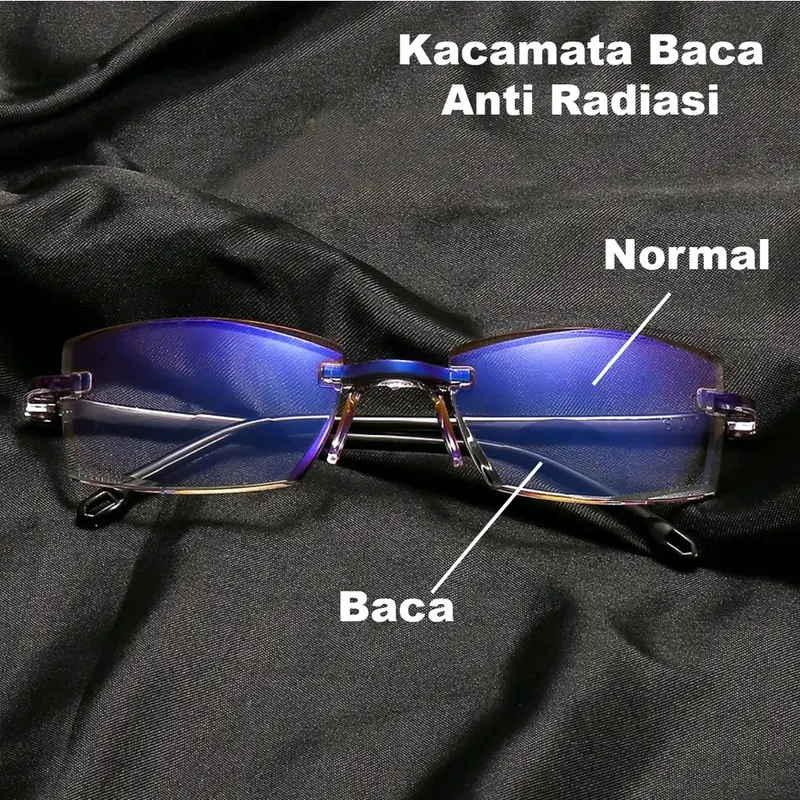 (BELI 1 GRATIS 1) Kacamata Dua Lensa Untuk Baca Dan Jalan, Untuk Pria Dan Wanita Hitam Wajah 5