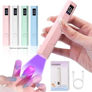 Lámpara secadora de uñas portátil, luz para uñas LED UV recargable con temporizador, pantalla digital, herramienta de manicura para uso en casa y salón