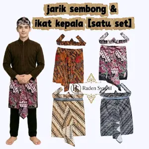 [Satu Set Dewasa] Jarik Sembong & ikat kepala / udeng dewasa