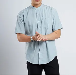 Baju Koko Pria Soft Blue Lengan Pendek Polos Simple Perfect Bahan Katun Best Seller Premium