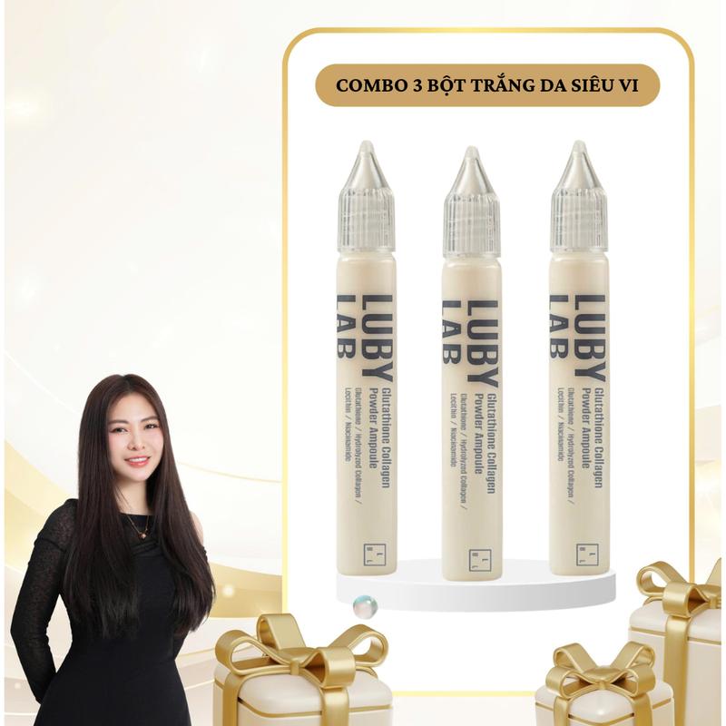  SN1968 - Combo 3 Chai Bột Tái Sinh Da Siêu Vi Lubylab Gluathione Collagen Powder Ampoule 