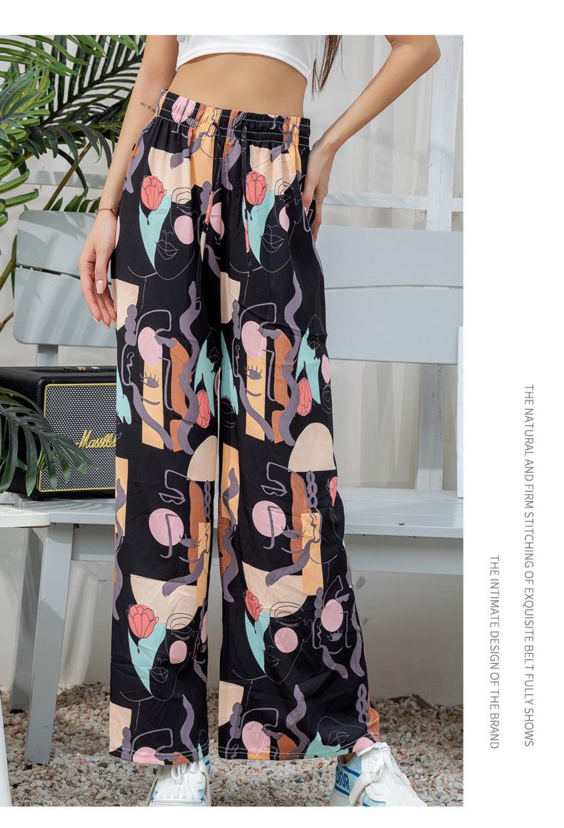 Product Introduction of fat Women pants casual high waist wide leg comfortable plus size loose pants counter quality brand Fit Trouser Womenswear Bottom Soft Belt Day Elastic Lingerie 36