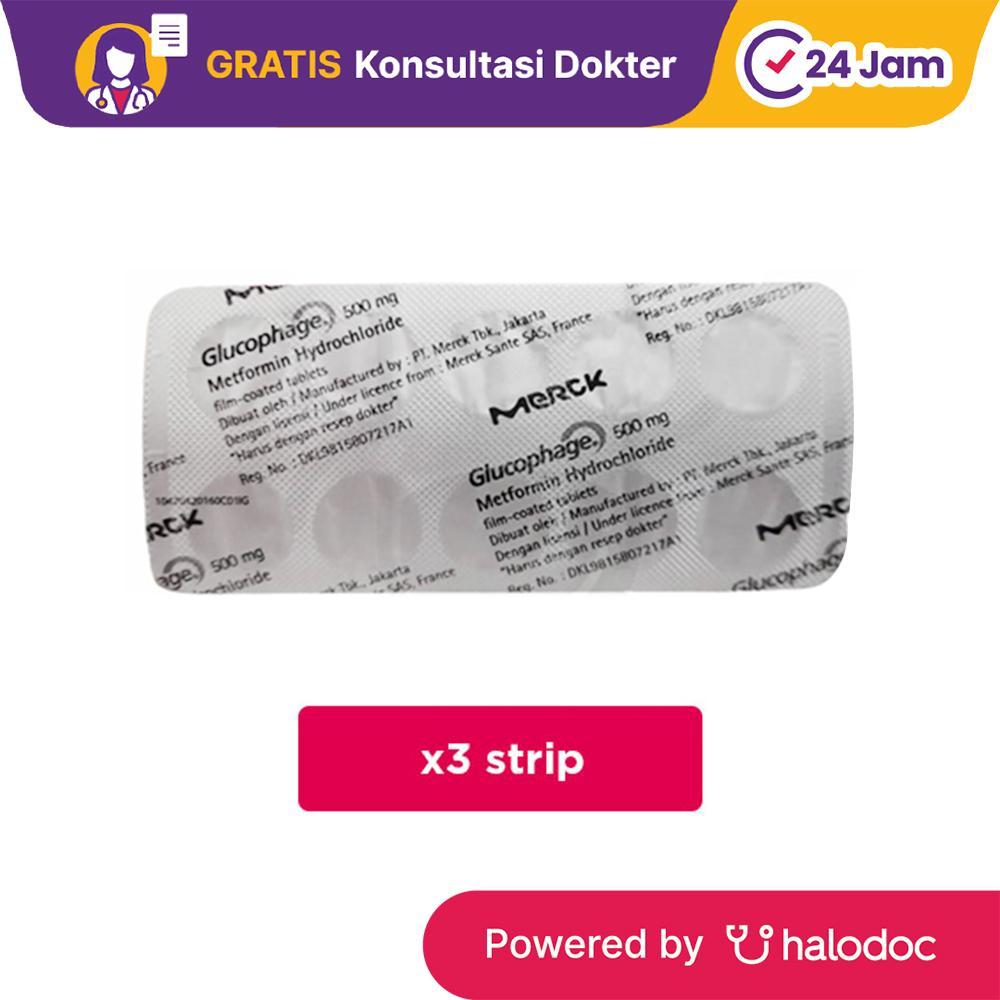 Glucophage 500 mg 3 Strip 30 Tablet