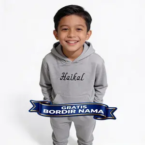 OOTD Anak Kekinian One Set Sweater Aesthetic Polos Custom Nama Gratis Outfit Jalan Jalan