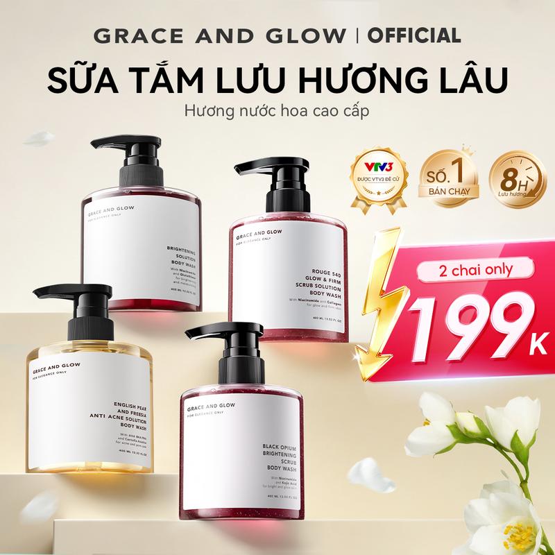 Sữa tắm trắng da dưỡng ẩm tẩy da chết Grace and Glow Black Opium Body Wash…