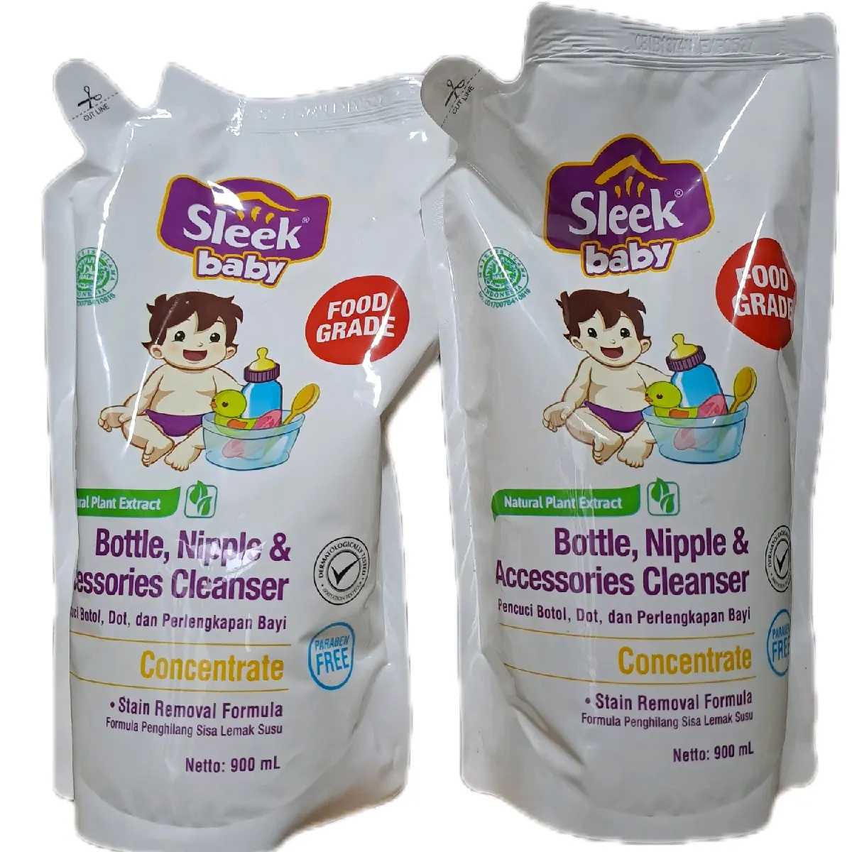 SLEEK BABY BOTTLE,NIPPLE,ACCESSORIES CLEANSER 900ml Pembersih