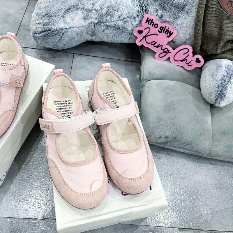 Giày thee thao nữ hồng quai dán miu full box êm nhẹ chuẩn Qc shoese nữ dép nữ - k18 hồng