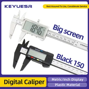 Plastic Caliper Pachometer Digital Caliper Electronic Ruler Vernier Digital Caliber Measuring Tool Digital Calibrator Micrometer - Big Screen Silver150