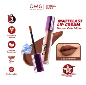 OMG OH MY GLAM Mattelast Lip Cream 2.9 g - Lip Cream Matte Tahan Lama & Ringan Bibir Lipcream Ombre Wanita Lipstik