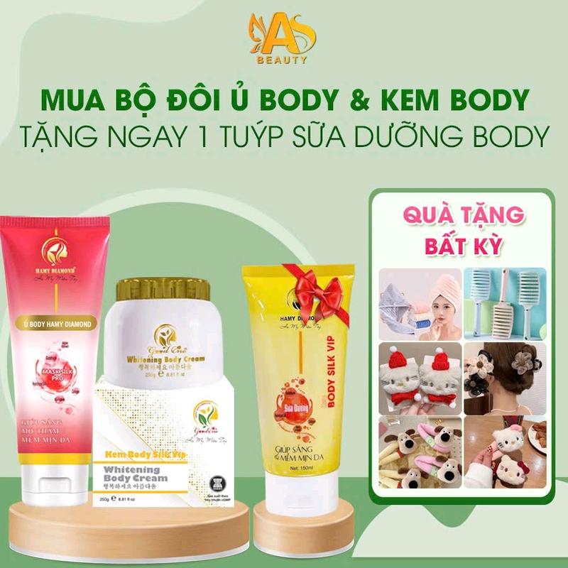 Ủ TRẮNG BODY+1 KEM BODY tặng SỮA DƯỠNG THỂ sáng da mờ thâm sạm, dưỡng ẩm