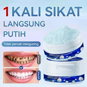 [Gigi Putih] [1Pcs/2Pcs/3Pcs] SKAT Teeth Whitening Powder 50g / Pemutih Gigi / Probiotik / Bubuk Mutiara / Pembersih Karang Gigi / Hilangkan Plak & Noda Kuning / Atasi Bau Mulut