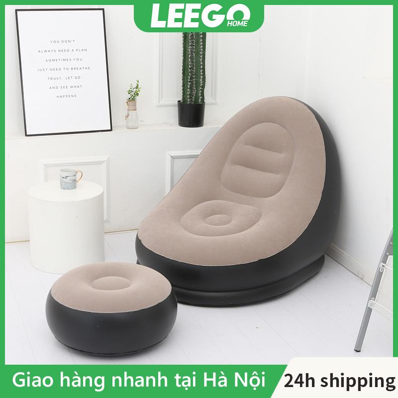 Leego Ghế hơi Tựa Lưng Sofa Ghế Bơm Hơi Mềm Mịn Có Bơm chân Bơm Hơi Lót Chân Cao Cấp