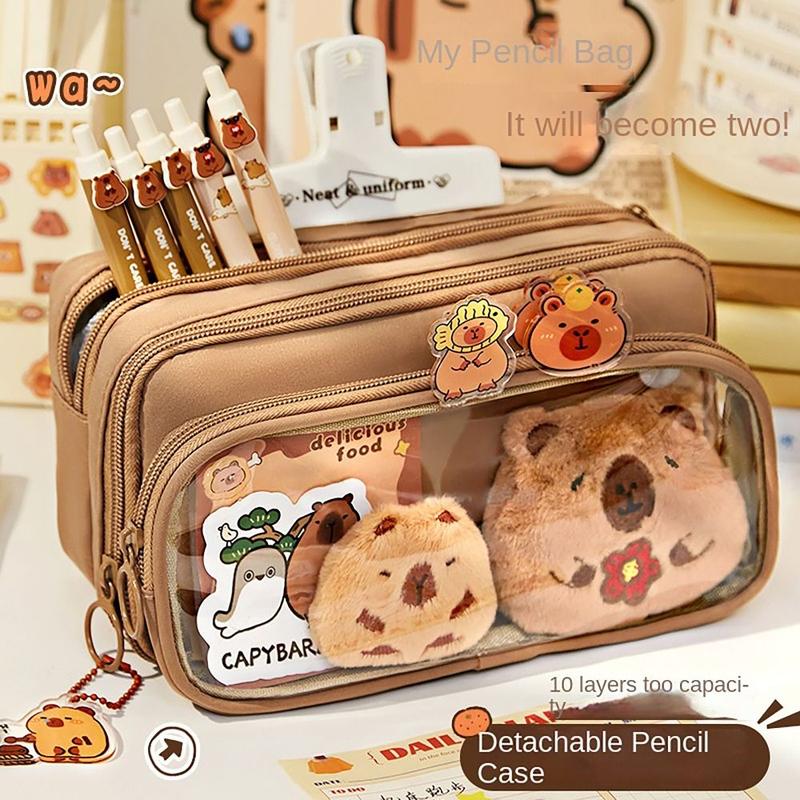 Hộp Đựng Bút Chì Capybara, Thiết Kế Dễ Thương, 10 Lớp Có Thể Tháo Rời Túi Đựng Bút, Đa Năng, Dung Tích Lớn, Túi Đựng Văn Phòng Phẩm, Thích Hợp Cho Đồ Dùng Văn Phòng Và Trường Học