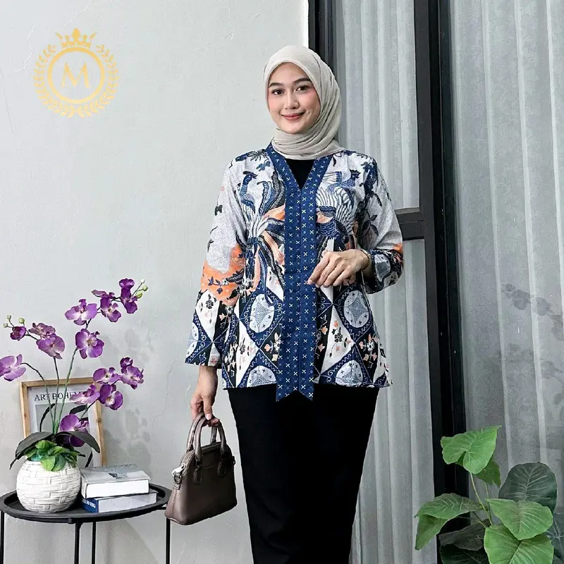0ATASAN BATIK WANITA MODERN BAJU BATIK KANTOR WANITA COUPLE BATIK NEW HEM BLUS BLOUSE TRENDING INTERNATIONAL COUPLE SERAGAM TERLARIS - Katun 7