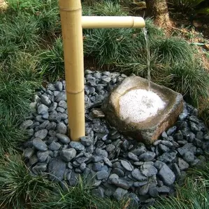 pancuran kolam ikan dan hiasan akuarium dari bambu unik dan menarik