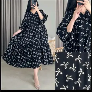 Nagita Dress Wanita Rayon Viscose Motif Kekinian Premium Full Kancing Busui Friendly Nyaman