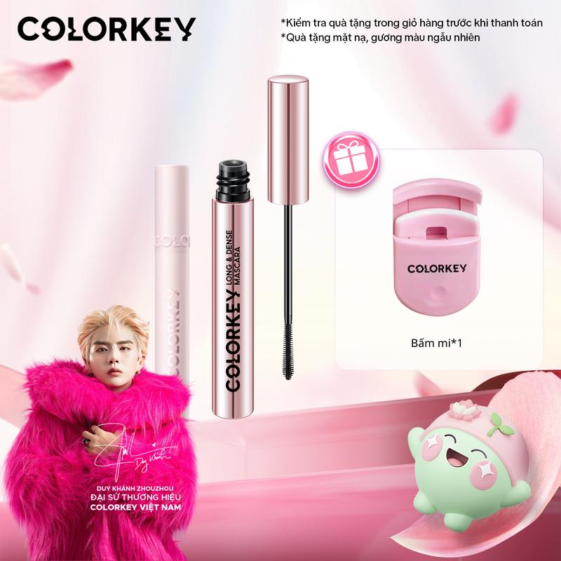   EX  Mascara COLORKEY Volumizing & Curling Hoặc Long & Dense Hỗ Trợ Giúp Mi Dài Tơi Tạo Cảm Giác Mi Dày Tự Nhiên Nhanh Khô Không Lem Trôi 