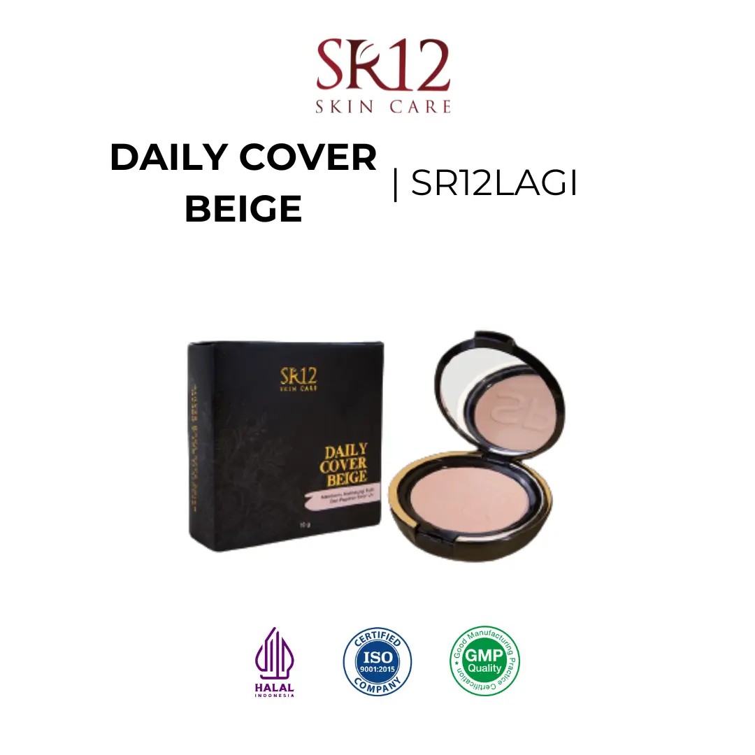 Daily Cover Beige SR12 Bedak Padat SPF 25 Tahan Lama Anti Luntur Waterproof
