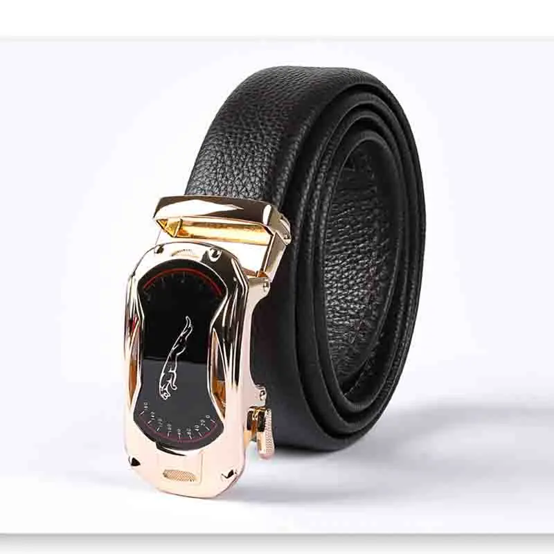 Thắt Lưng Da, Dành Cho Nam Giới, Thiết Kế Bánh Cóc, Khóa Vành Có Thể Điều Chỉnh Bề Mặt Nhẵn, Thích Hợp Cho Quần Jean Và Quần, Thắt Lưng Rộng. 4