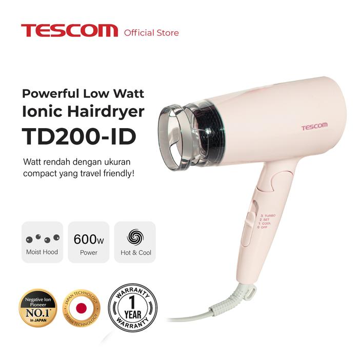 Gambar Tescom Powerful Low Watt Ionic Hair Dryer / Pengering Rambut TD200ID dari Tescom Indonesia Kota Bekasi Tokopedia