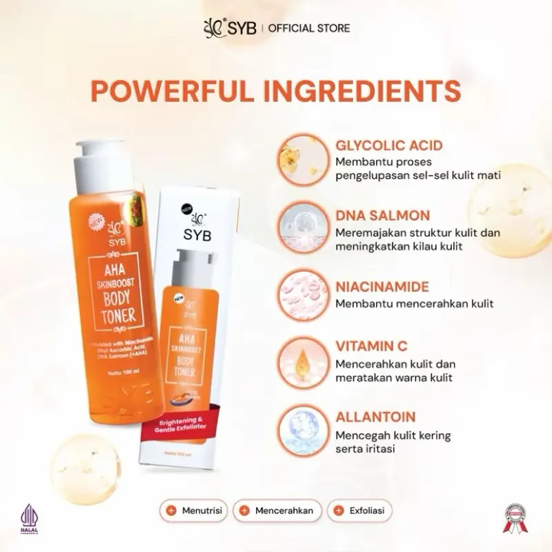 SYB AHA skinboost toner ( toner badan )) 2