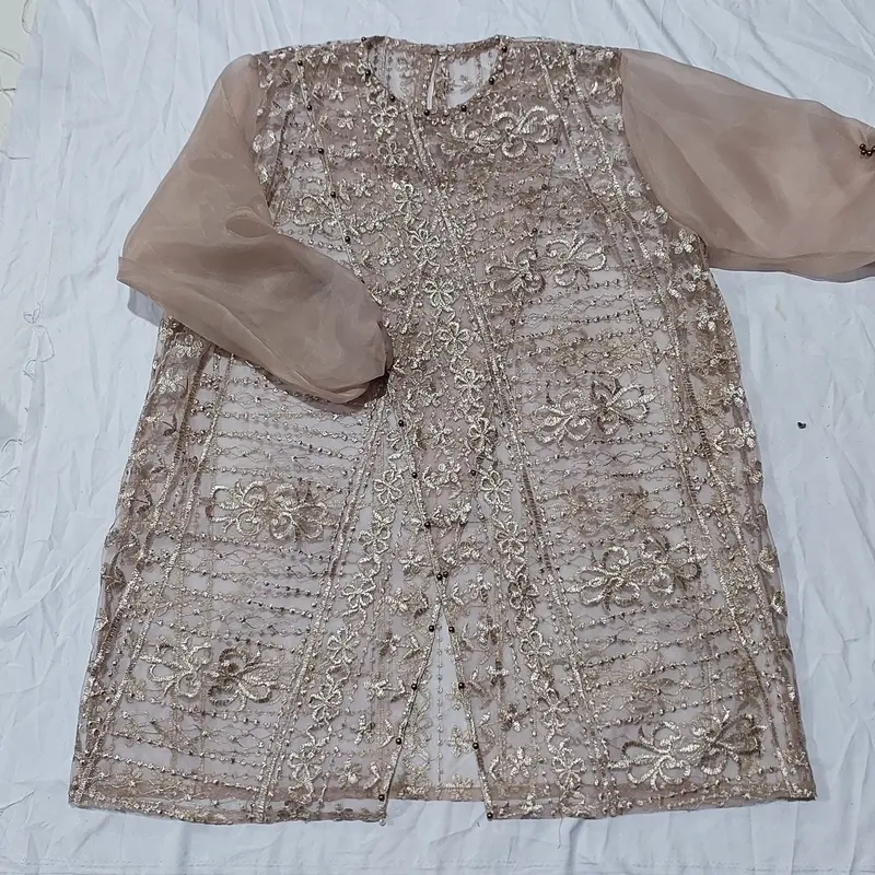 Zize  Jumbo LD 120 Brokat Organza Full Payet / Tunik Brukat / Baju Hari Raya, Kondangan, Wisudaan atau Bridesmaids Atasan Muslim Wanita Dewasa Remaja outer silang 6