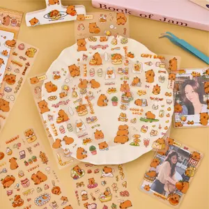 Sticker Capybara Set 6 PCS Stiker Dekorasi Kapibara Handbook Casing Buku DIY Kreativitas A-SK014
