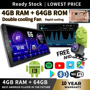 【Dual Kipas Fan】 4G+64G IPS Screen Head Unit 7/9/10 Inch Car Android 13 Navigasi Untuk TOYOTA Daihatsu Mitsubishi android mobil 10 inch ram 4 HONDA SUZUKI Hyundai NISSAN Double Din tv mobil android1