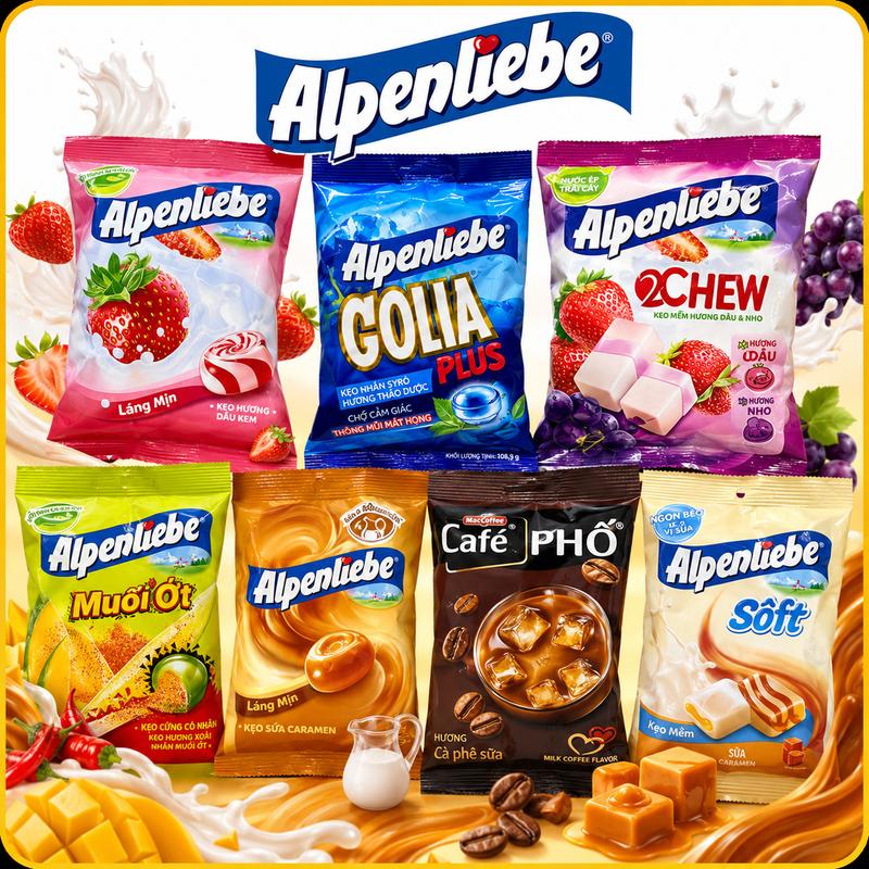Kẹo Cứng Alpenliebe Gói Nhỏ Tiện Lợi Đủ Vị
