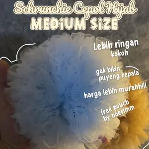 Cepol Schrynchie Tile Hijab Scrhunchie Bervolume Ukuran Medium rambut