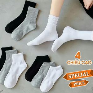 Tất Bông Trơn Cho Nữ, Phong Cách Hàn Quốc, Đa Năng, Thời Trang, Thích Hợp Cho Người Lớn, Tất Dép Thường Ngày 9 Đôi