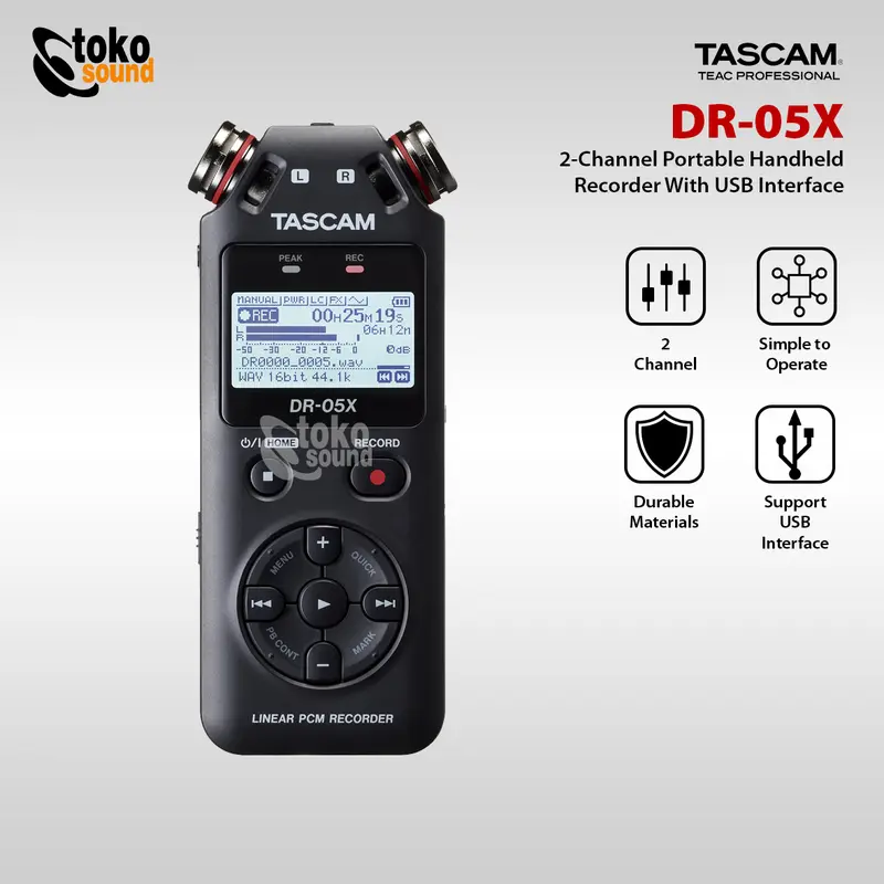 Tascam DR-05X (HANDHELD LINEAR PCM RECORDER W/ AUDIO INTERFACE) 0