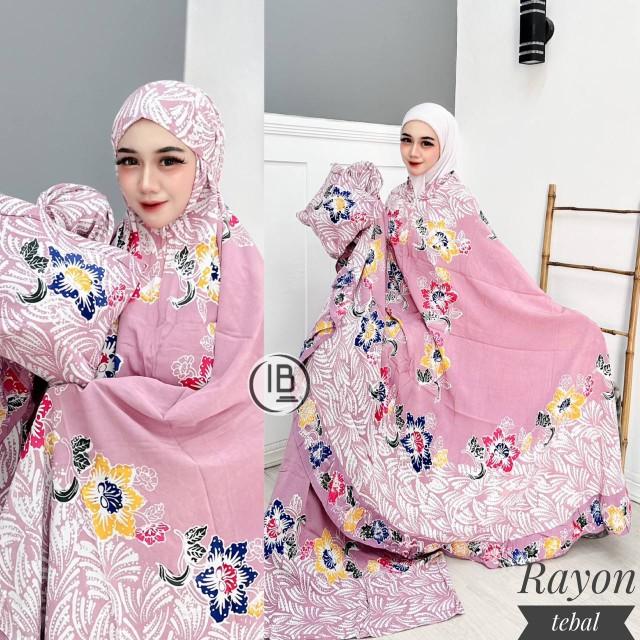 Product Introduction of Mukena Dewasa Jumbo Batik Cap Atasan Bawahan Muslim Rayon Halus Adem 2in1 7