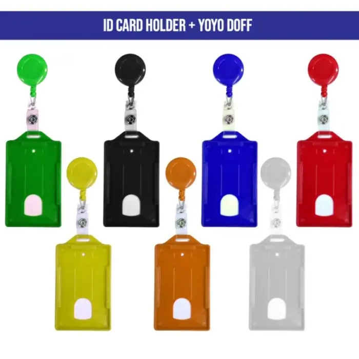 Name Tag Yoyo ID Card Holder Tarik Satu sisi Paket isi 20 set