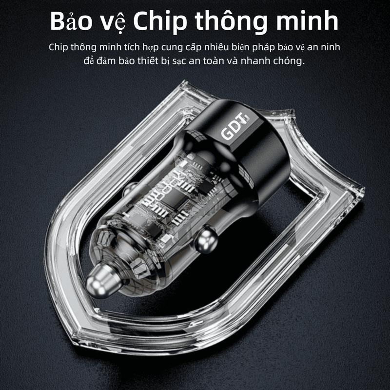 Bộ sạc ô tô, Toocki, Sạc nhanh 3.0 PD, Sạc nhanh, Type C, 60W / 50W, Thích hợp cho iPhone 15, 14, 13, 12 và Samsung S22, S23 Ultra, Bộ sạc điện thoại trên ô tô 4