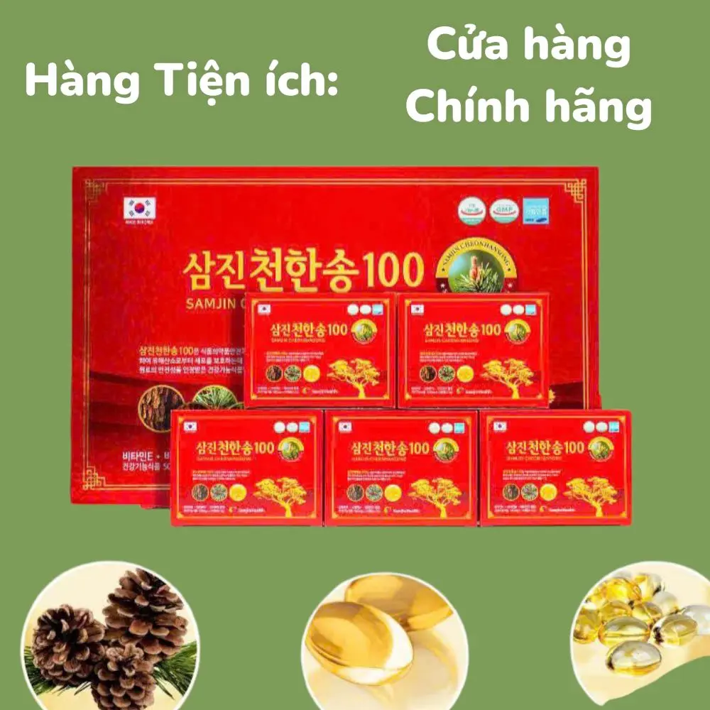 Tinh dầu thông đỏ Hàn Quốc samjin Hộp 120 viên