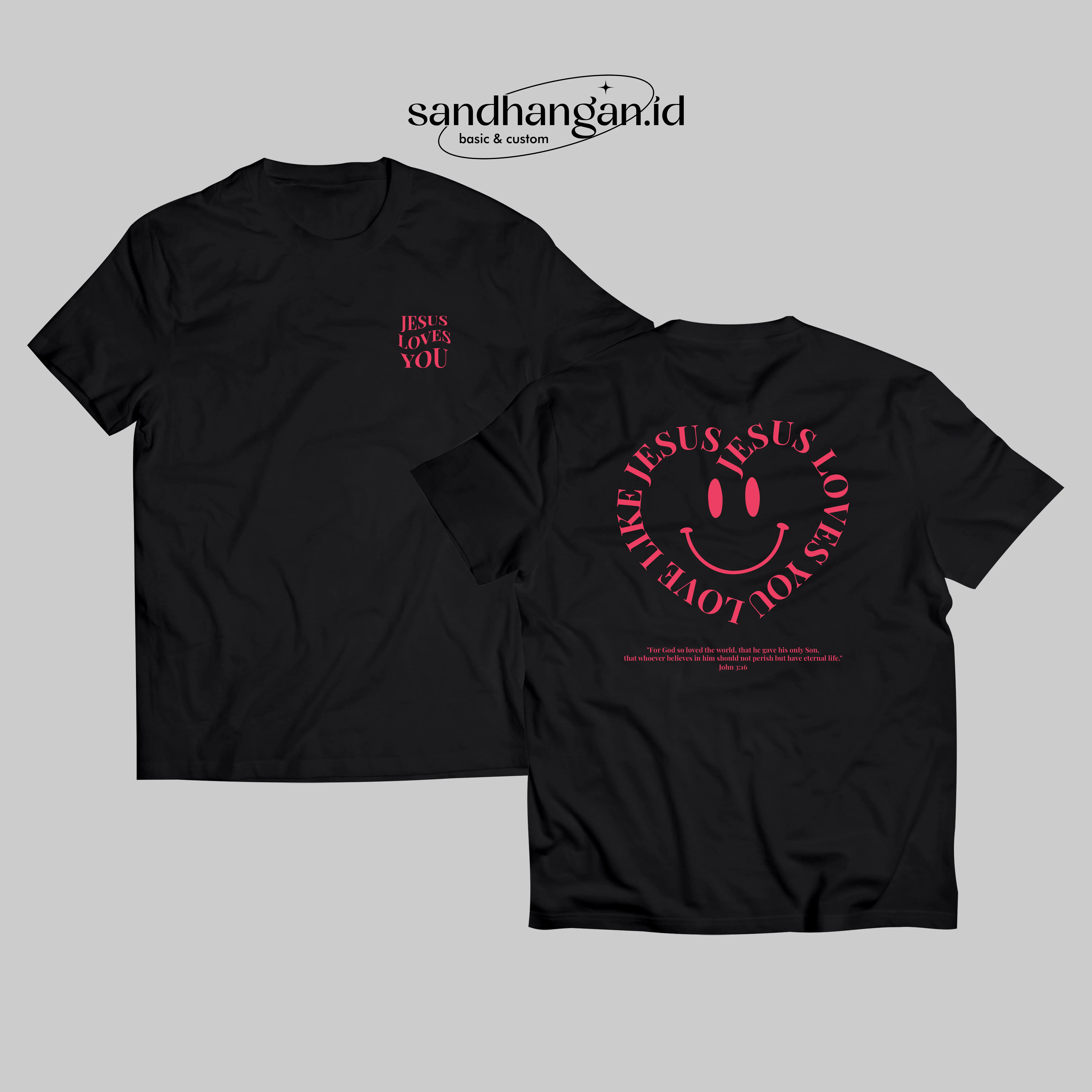 KAOS JESUS LOVES YOU YESUS CHRIST NATAL ROHANI KRISTEN KATOLIK COMBED 24S PREMIUM HALUS LEMBUT VIRAL DISTRO PRIA WANITA Sablon Nyaman